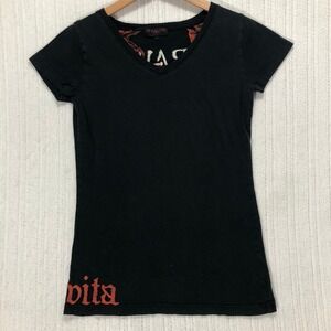 RAW USA Dragon Graphic T Shirt Black V‎ Neck Deutsche Gothic Style